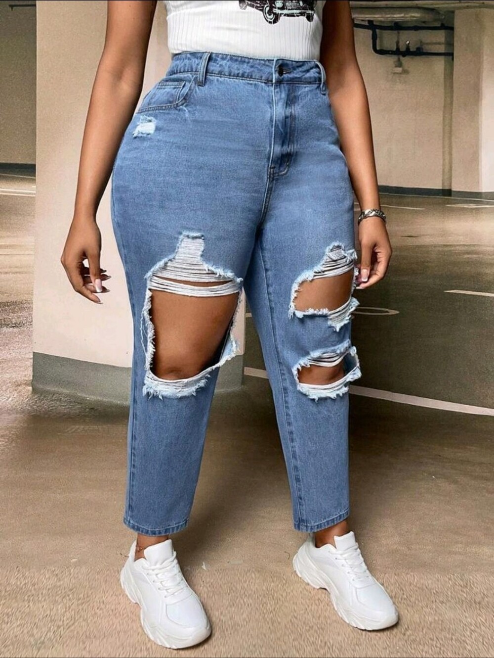Light Blue Distressed Women's Jeans Size 26